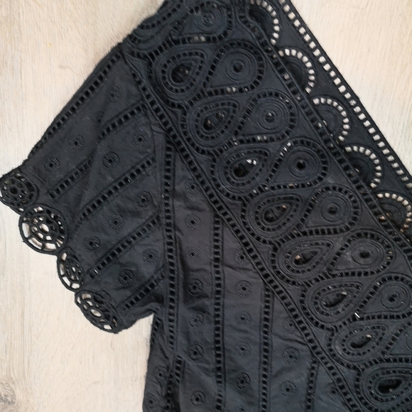 vintage Opening Ceremony BLACK BROIDERIE ANGLAISE scallop edge eyelet lace top - Picture 3 of 13